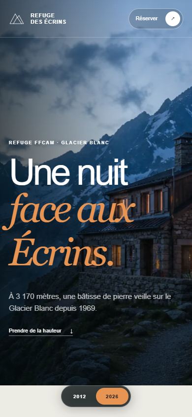 Version mobile du Refuge des Écrins